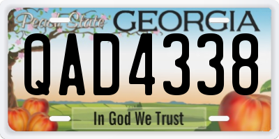 GA license plate QAD4338