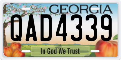 GA license plate QAD4339