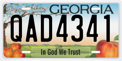 GA license plate QAD4341
