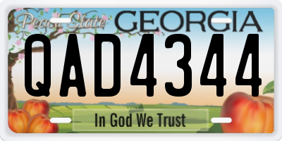 GA license plate QAD4344