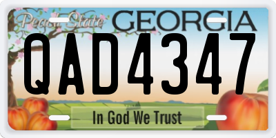 GA license plate QAD4347