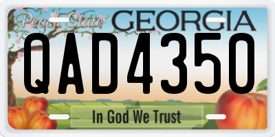 GA license plate QAD4350