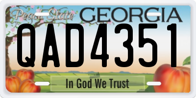 GA license plate QAD4351