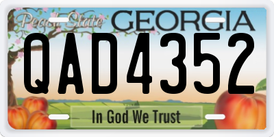 GA license plate QAD4352