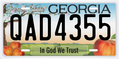 GA license plate QAD4355