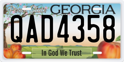 GA license plate QAD4358