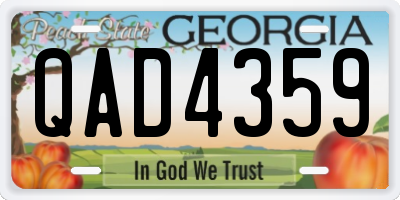GA license plate QAD4359