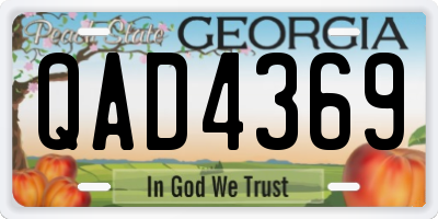 GA license plate QAD4369