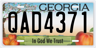 GA license plate QAD4371