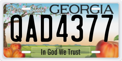 GA license plate QAD4377