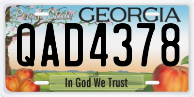 GA license plate QAD4378