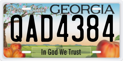 GA license plate QAD4384
