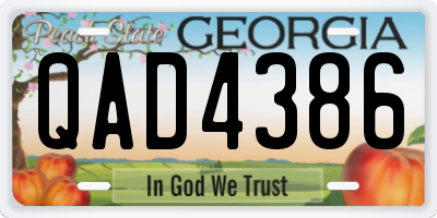 GA license plate QAD4386