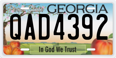 GA license plate QAD4392