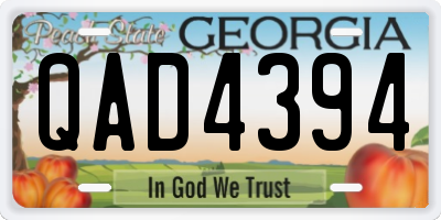 GA license plate QAD4394