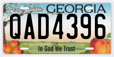 GA license plate QAD4396