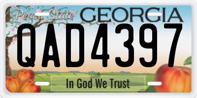 GA license plate QAD4397