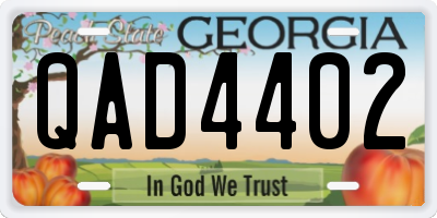 GA license plate QAD4402