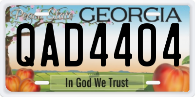 GA license plate QAD4404