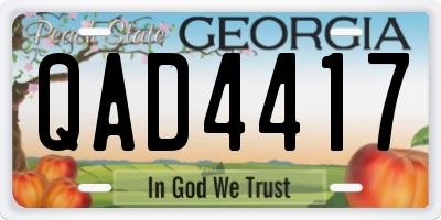 GA license plate QAD4417