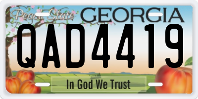 GA license plate QAD4419