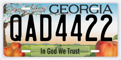 GA license plate QAD4422