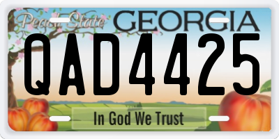 GA license plate QAD4425