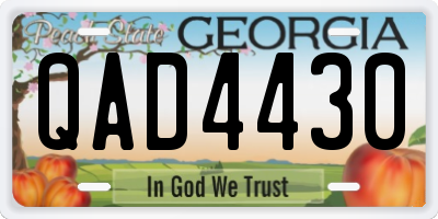 GA license plate QAD4430