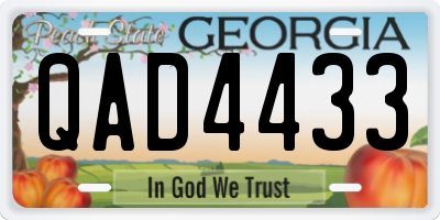 GA license plate QAD4433