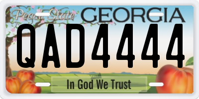 GA license plate QAD4444