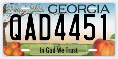 GA license plate QAD4451