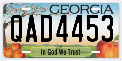 GA license plate QAD4453