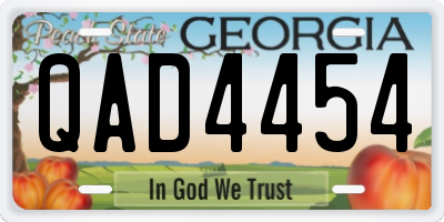 GA license plate QAD4454