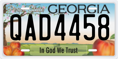 GA license plate QAD4458