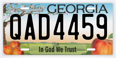 GA license plate QAD4459