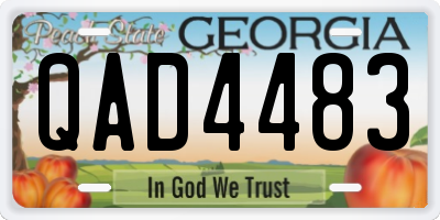 GA license plate QAD4483