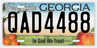 GA license plate QAD4488