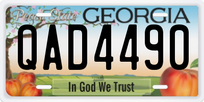 GA license plate QAD4490