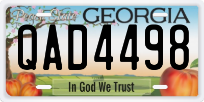 GA license plate QAD4498