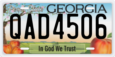 GA license plate QAD4506