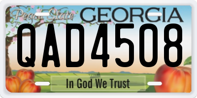 GA license plate QAD4508