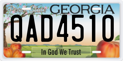 GA license plate QAD4510