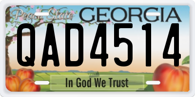GA license plate QAD4514