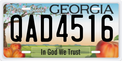 GA license plate QAD4516