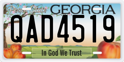 GA license plate QAD4519