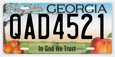 GA license plate QAD4521