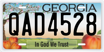 GA license plate QAD4528