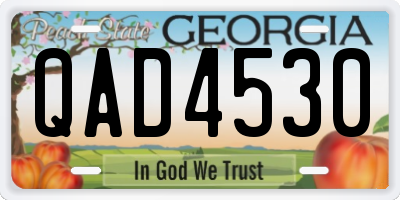 GA license plate QAD4530