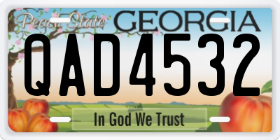 GA license plate QAD4532