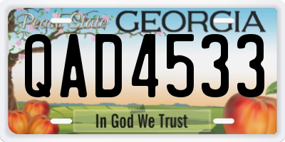 GA license plate QAD4533